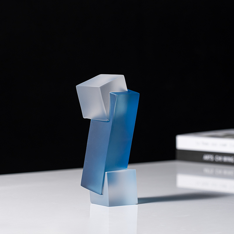 Mô Hình Pha Lê Xanh Hình Khối Độc Đáo