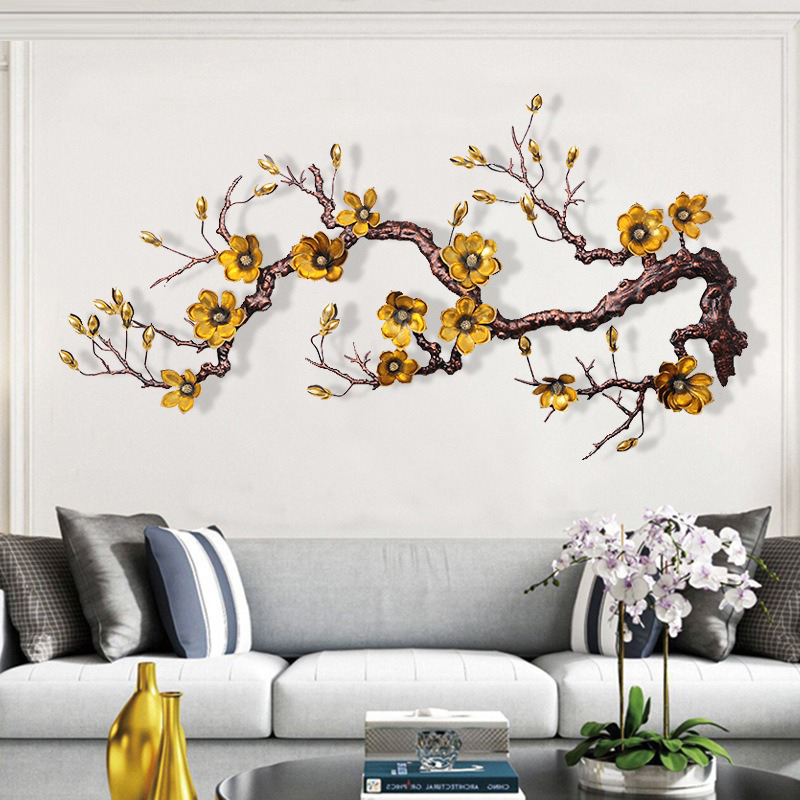 phu-dieu-3d-canh-moc-lan-2 Tranh Sắt Treo Tường Hoa Mộc Lan Vàng Phú Quý