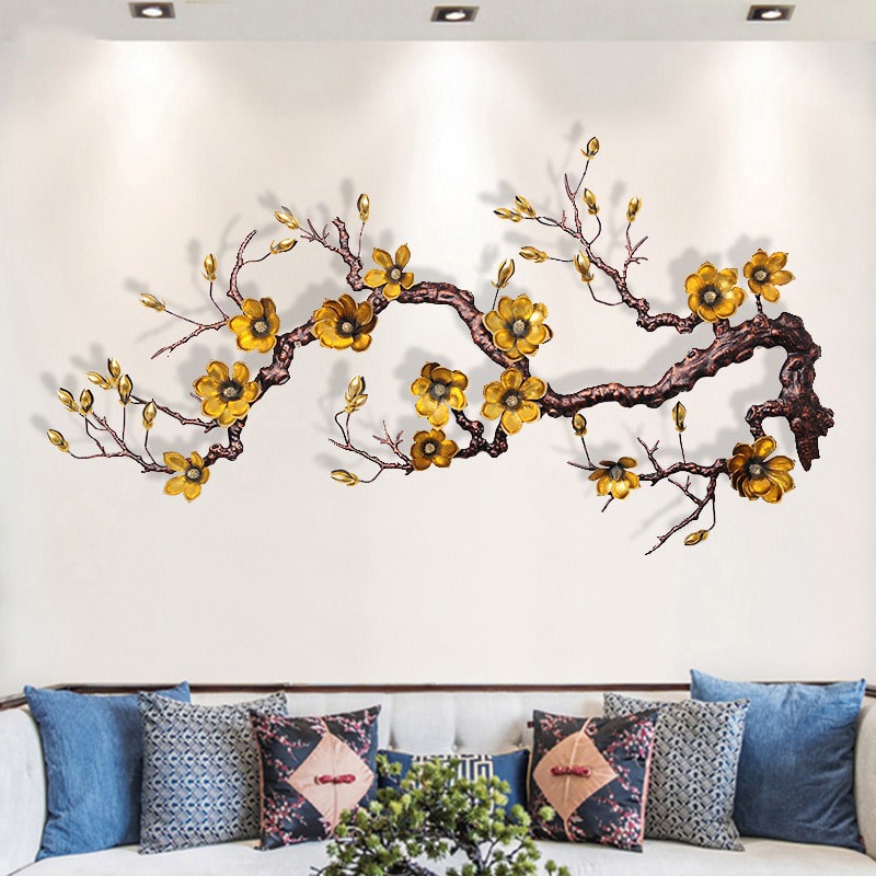 phu-dieu-3d-canh-moc-lan-3 Tranh Sắt Treo Tường Hoa Mộc Lan Vàng Phú Quý