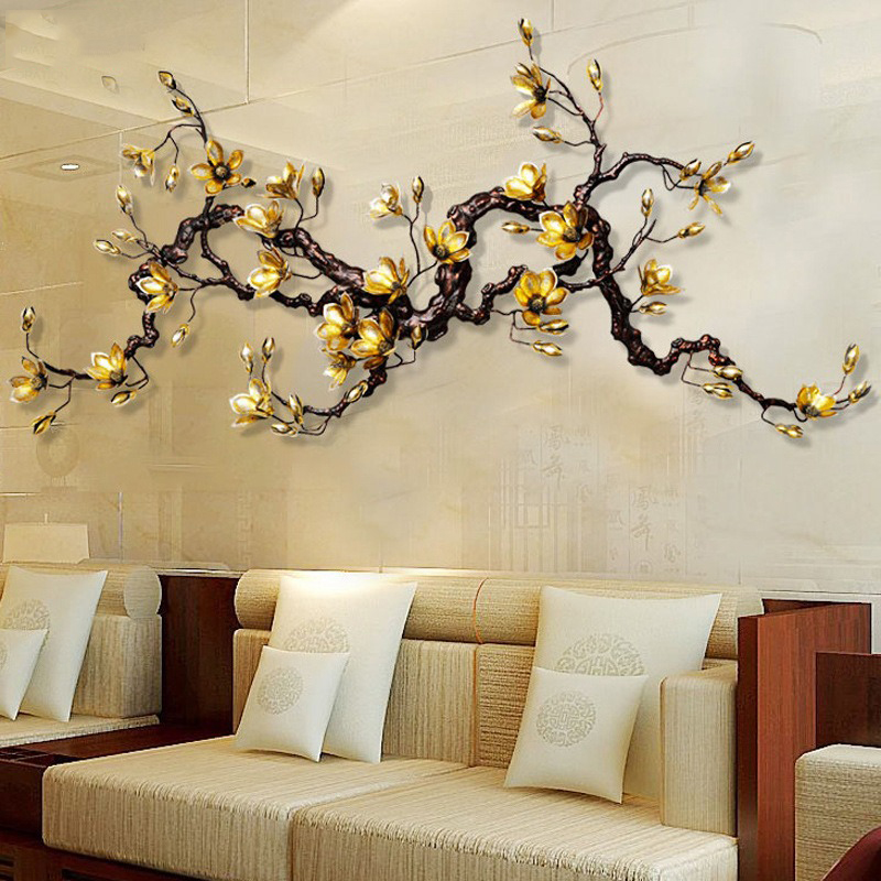 phu-dieu-3d-canh-moc-lan-6 Tranh Sắt Treo Tường Hoa Mộc Lan Vàng Phú Quý