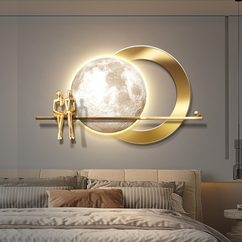 Tranh 3D Cặp Đôi Ngắm Trăng Sáng Tạo