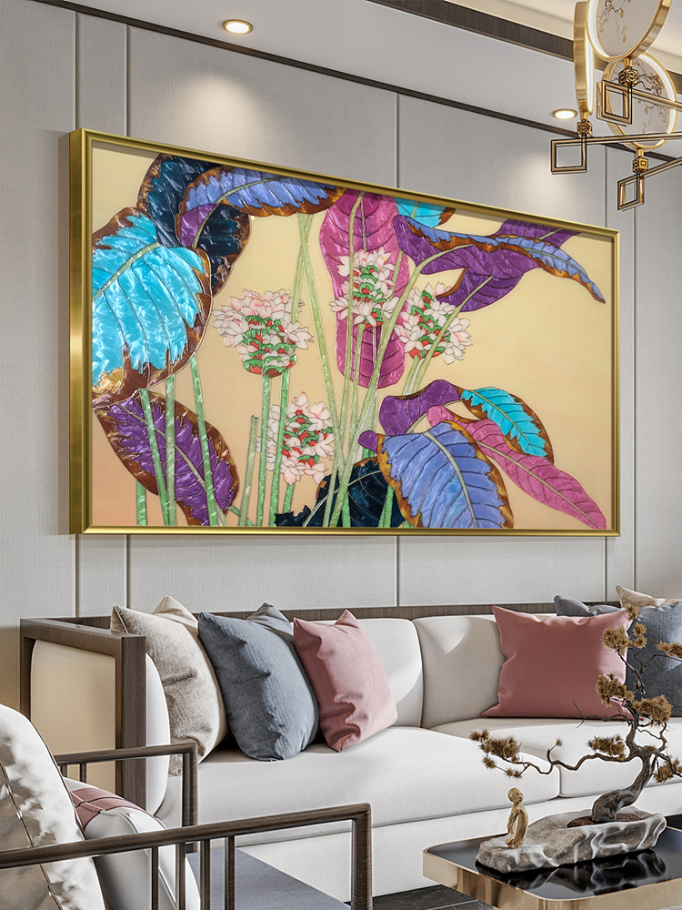 tranh-kham-tra-hoa-va-la Tranh Khảm Trai Hình Cây Và Hoa