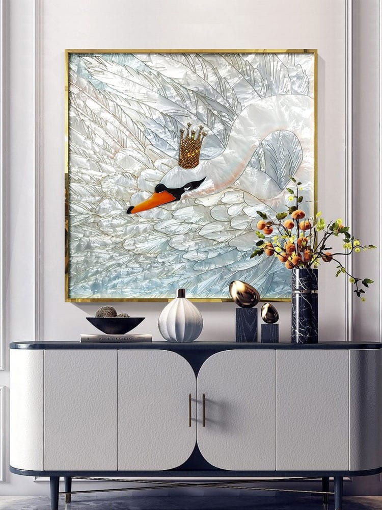 Tranh Khảm Trai Nhân Tạo Thiên Nga