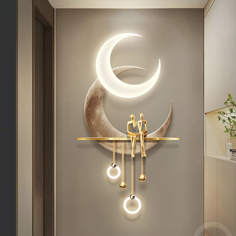 Tranh 3D Cặp Đôi Ngắm Trăng Lãng Mạn