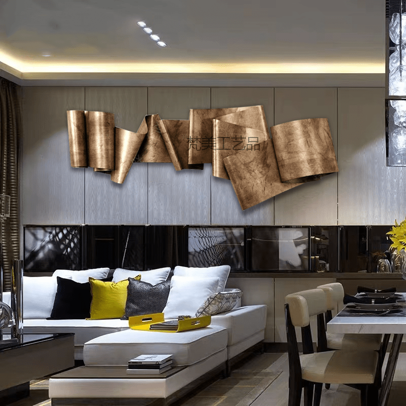 Tranh Sắt 3D Gấp Nếp Trừu Tượng