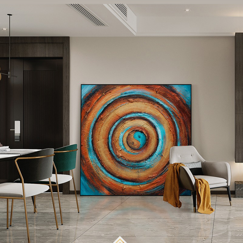 Tranh Sơn Dầu Vòng Tròn Âm Dương