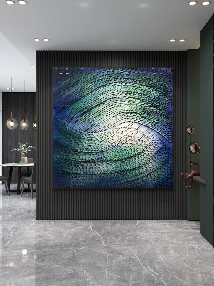 Tranh Sơn Dầu Trừu Tượng 3D Khổ Vuông