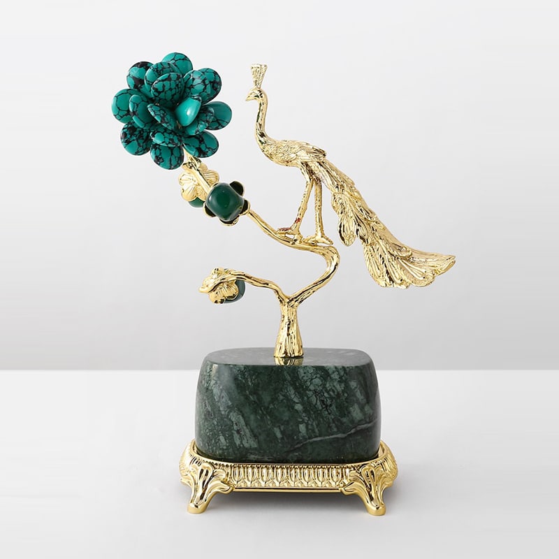 tuong-chim-cong-hoa-mau-don-2 Tượng Chim Công Nghệ Thuật Hoa Mẫu Đơn Phú Quý