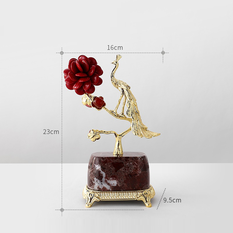 tuong-chim-cong-hoa-mau-don-5 Tượng Chim Công Nghệ Thuật Hoa Mẫu Đơn Phú Quý
