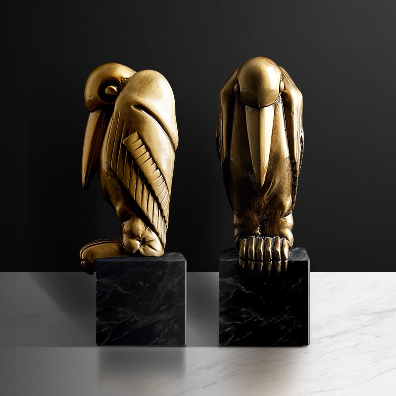 tuong-chim-go-kien-decor-3 Tượng Chim Gõ Kiến Hoàng Kim Sang Trọng