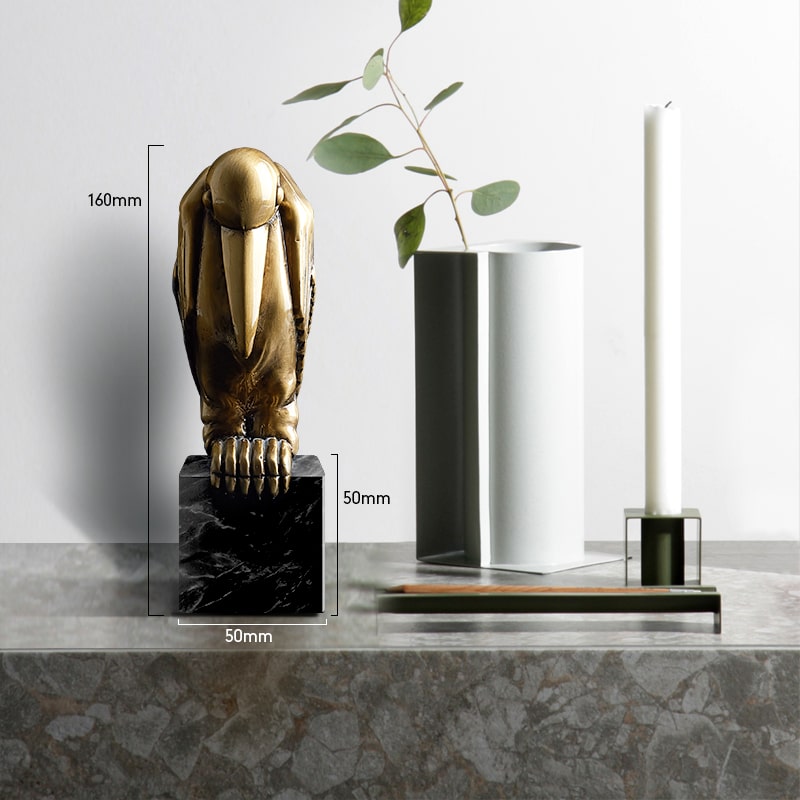 tuong-chim-go-kien-decor-4 Tượng Chim Gõ Kiến Hoàng Kim Sang Trọng