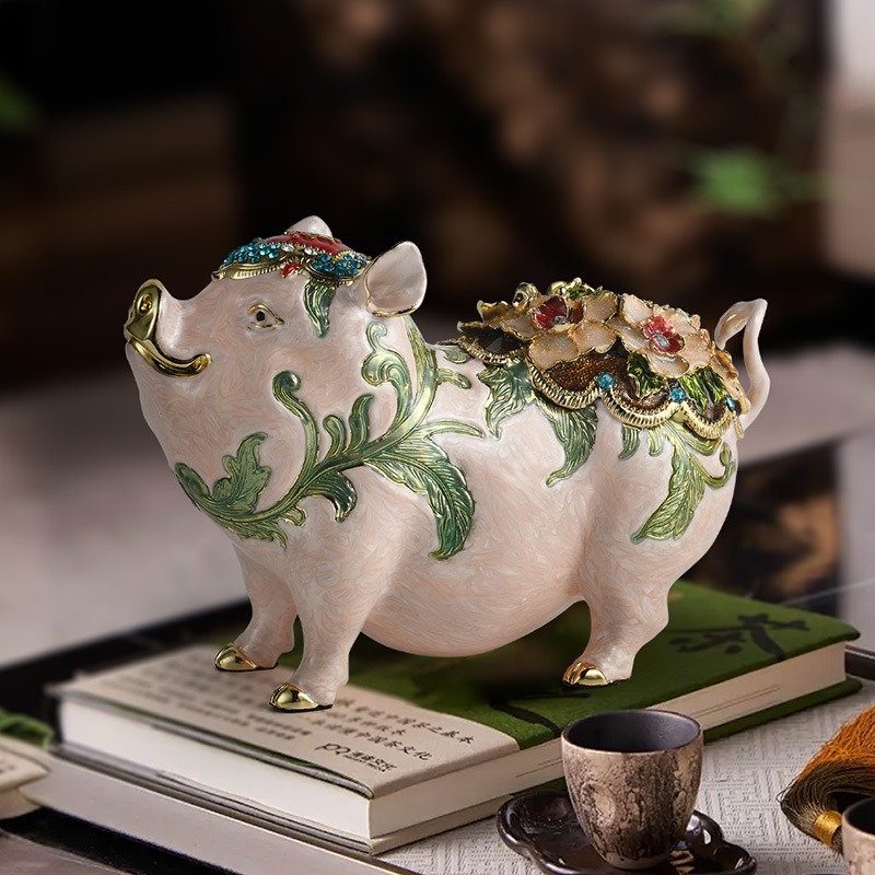 Tượng Heo Phong Thủy Hoa Văn Tài Lộc