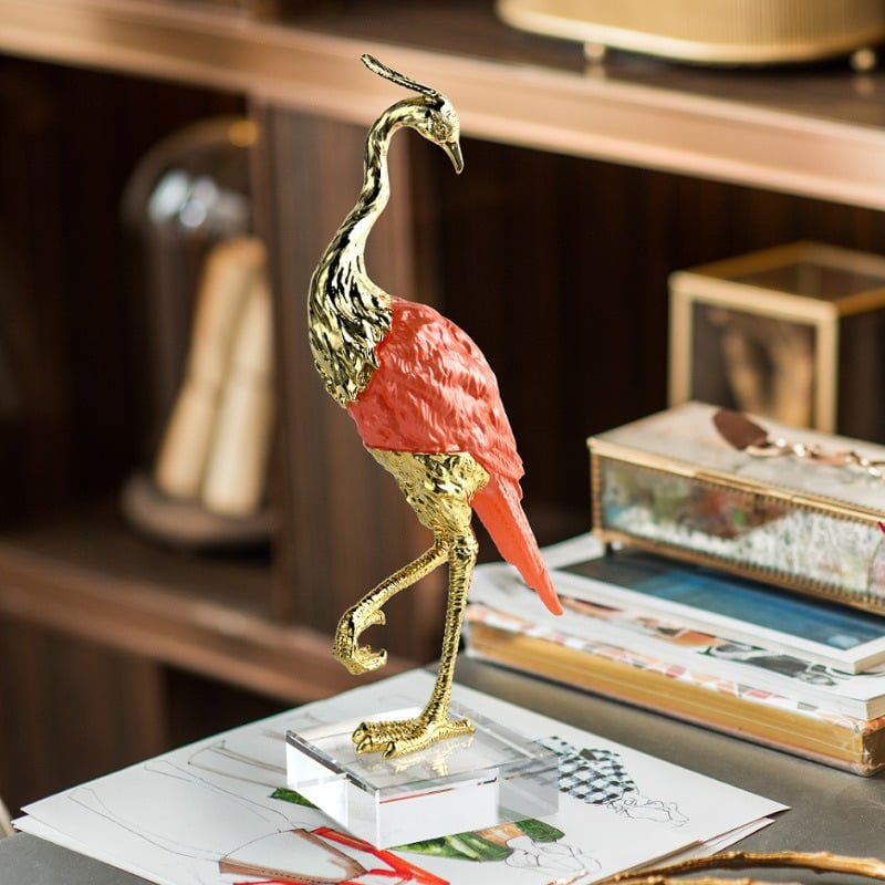 tuong-hong-hac-bay-ke-tu-3 Tượng Hồng Hạc Nghệ Thuật Mạ Vàng