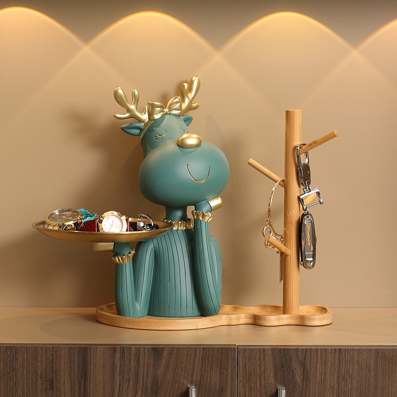 tuong-huou-giu-khay-de-ban-1 Tượng Hươu Giữ Khay Để Bàn Hiện Đại