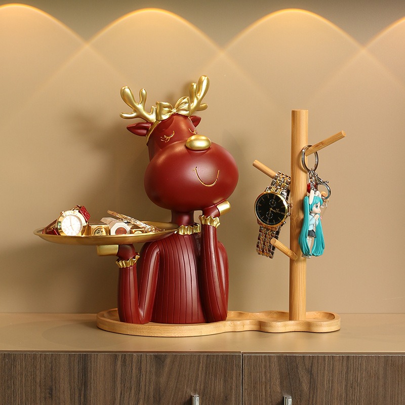 tuong-huou-giu-khay-de-ban-4 Tượng Hươu Giữ Khay Để Bàn Hiện Đại