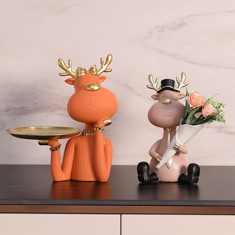 tuong-huou-giu-khay-de-ban Tượng Hươu Giữ Khay Để Bàn Hiện Đại