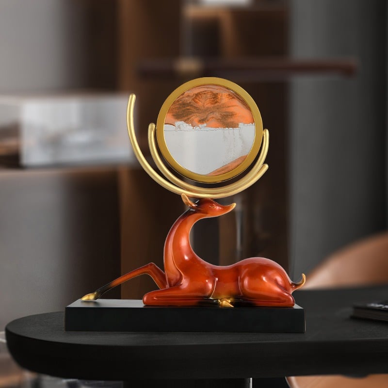 tuong-huou-ket-hop-tranh-cat-lun-1 Tượng Hươu Ngủ Yên Bên Trăng Nghệ Thuật