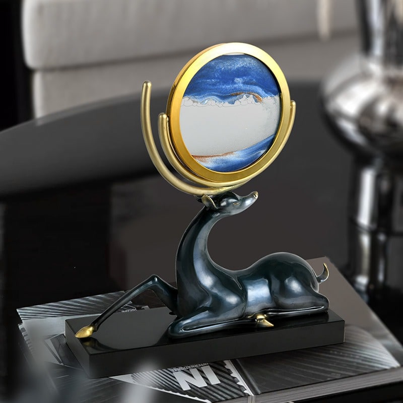 tuong-huou-ket-hop-tranh-cat-lun-2 Tượng Hươu Ngủ Yên Bên Trăng Nghệ Thuật