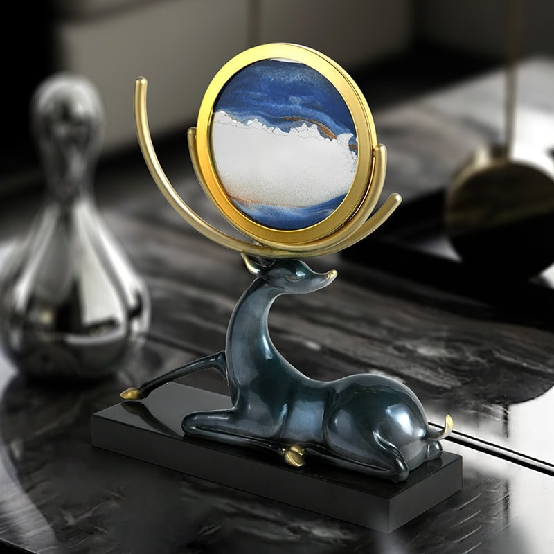 tuong-huou-ket-hop-tranh-cat-lun-4 Tượng Hươu Ngủ Yên Bên Trăng Nghệ Thuật