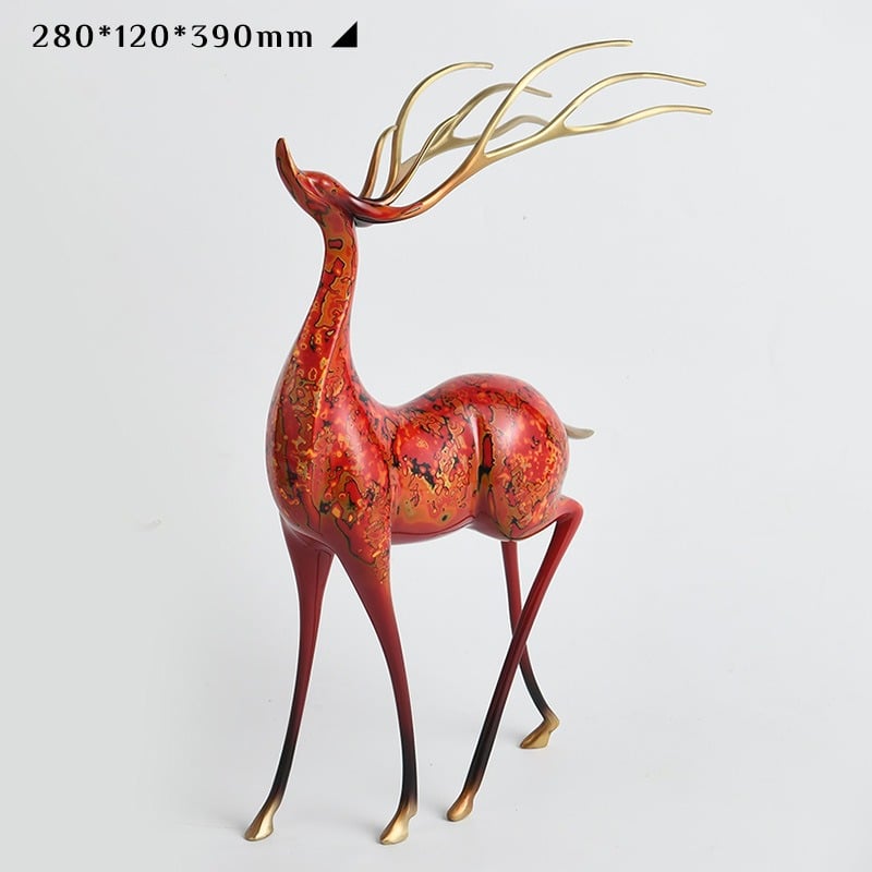 tuong-huou-nghe-thuat-de-ban-7 Tượng Hươu Đỏ Phong Thủy Vinh Hoa Phú Quý