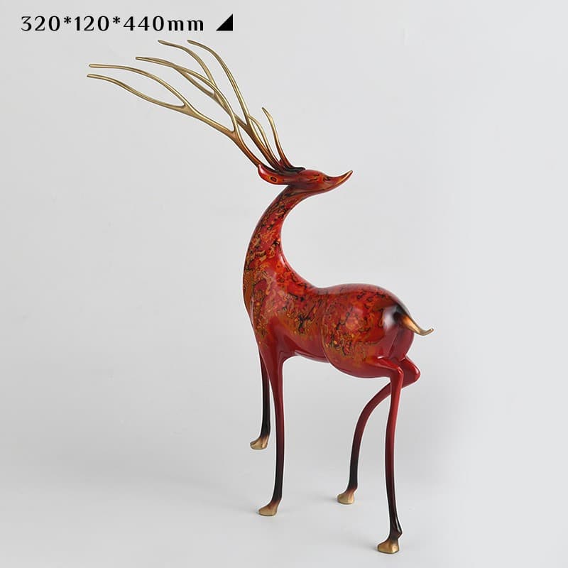 tuong-huou-nghe-thuat-de-ban-8 Tượng Hươu Đỏ Phong Thủy Vinh Hoa Phú Quý