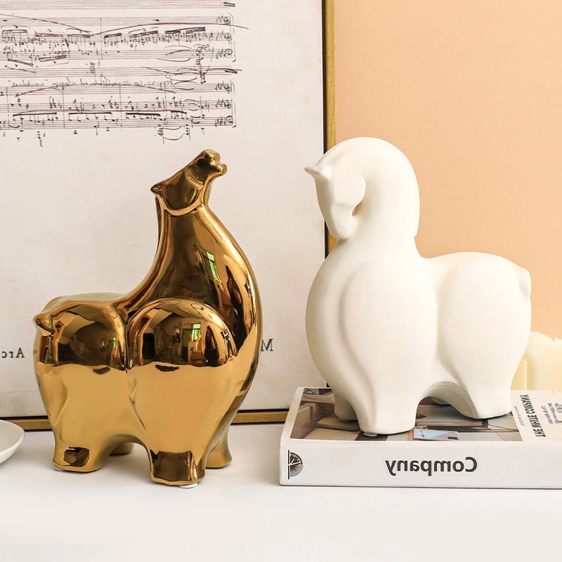 Tượng Ngựa Mạ Vàng Tinh Xảo