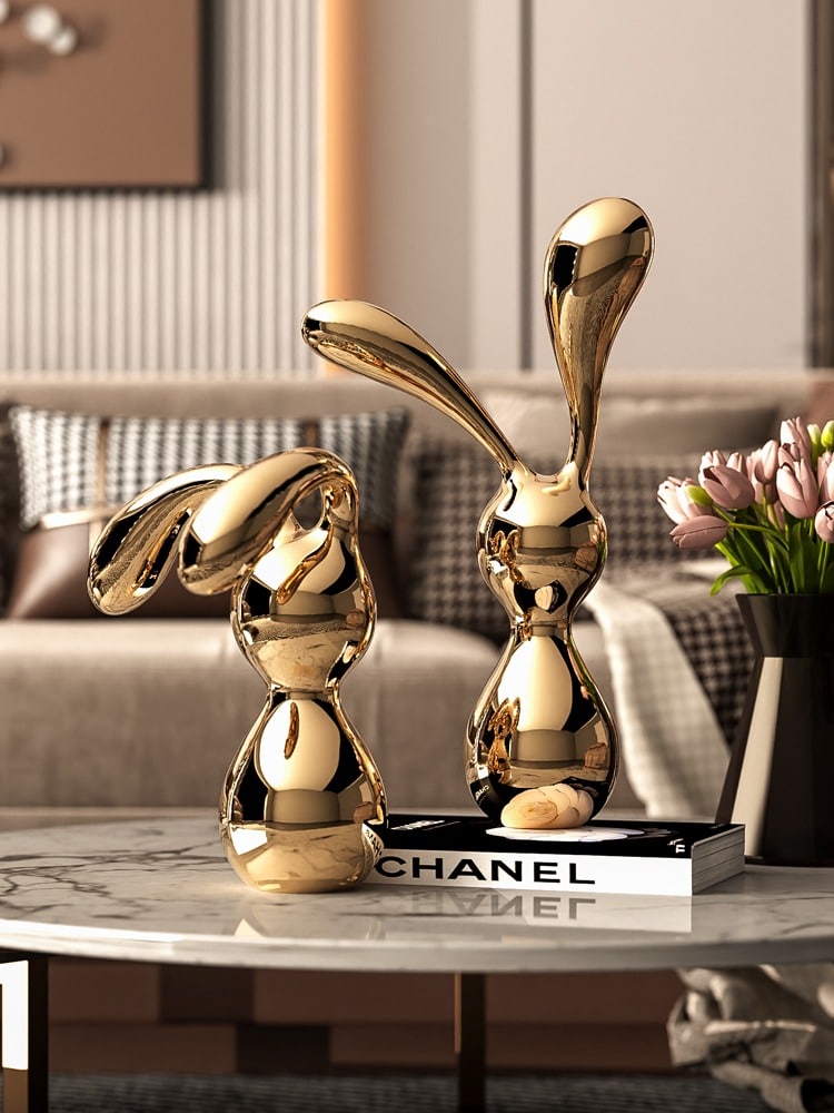 Tượng Thỏ Vàng Phong Cách Hiện Đại