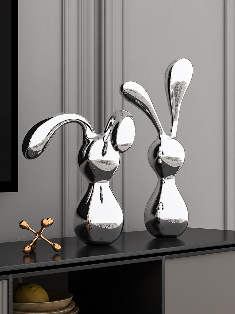 tuong-tho-de-ban-3 Tượng Thỏ Vàng Phong Cách Hiện Đại