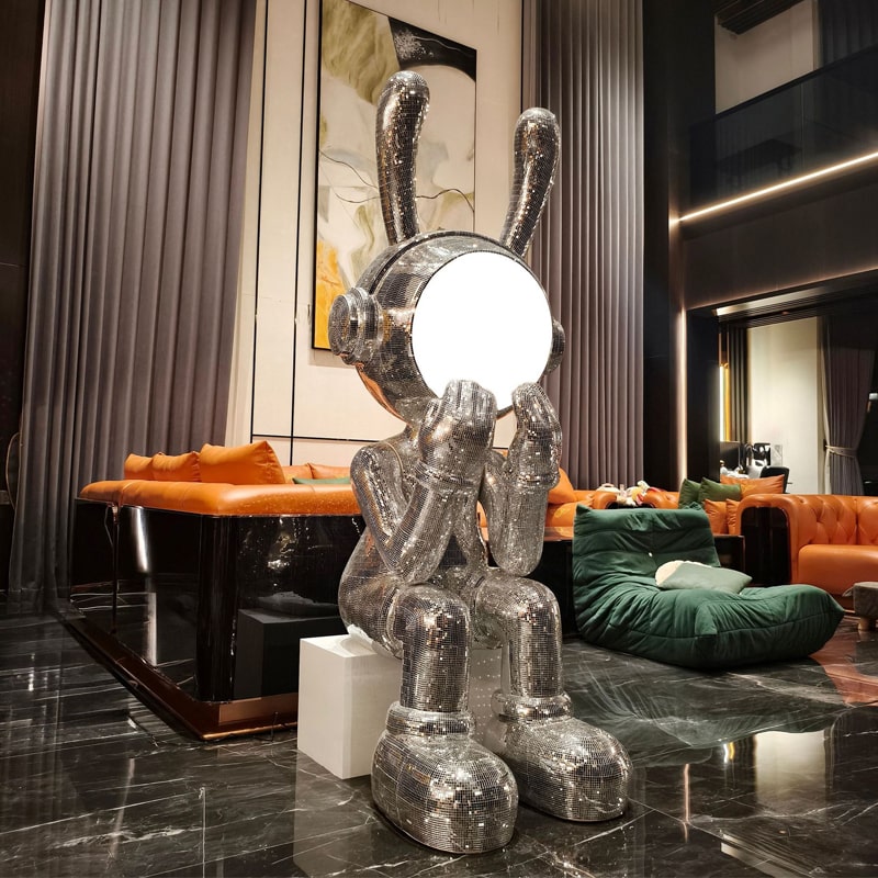 tuong-tho-disco-bling-anh-kim-1 Tượng Thỏ Disco Bling Ánh Kim