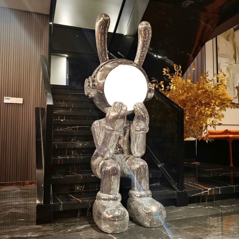 tuong-tho-disco-bling-anh-kim-3 Tượng Thỏ Disco Bling Ánh Kim