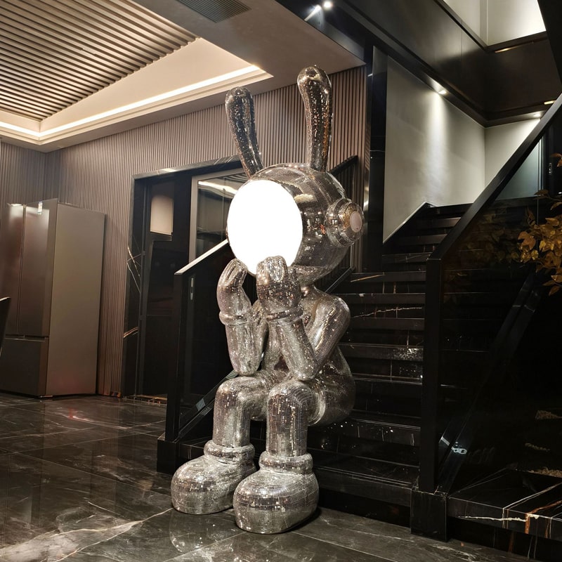 tuong-tho-disco-bling-anh-kim-5 Tượng Thỏ Disco Bling Ánh Kim