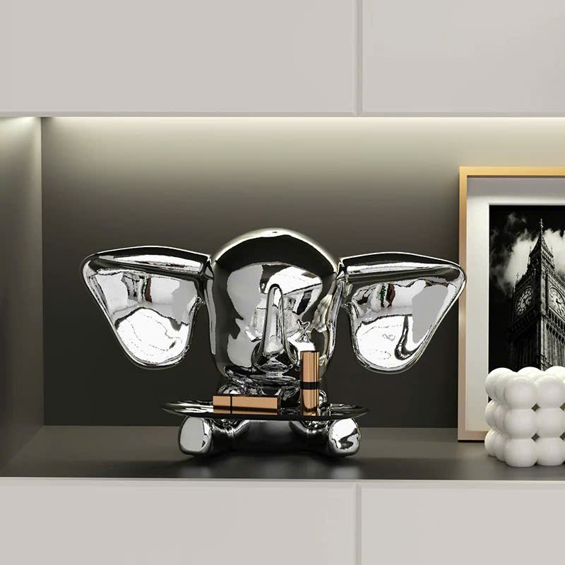 tuong-voi-decor-ket-hop-khay-dung-do-1 Tượng Voi Phong Cách Hiện Đại Kèm Khay Đựng Đồ