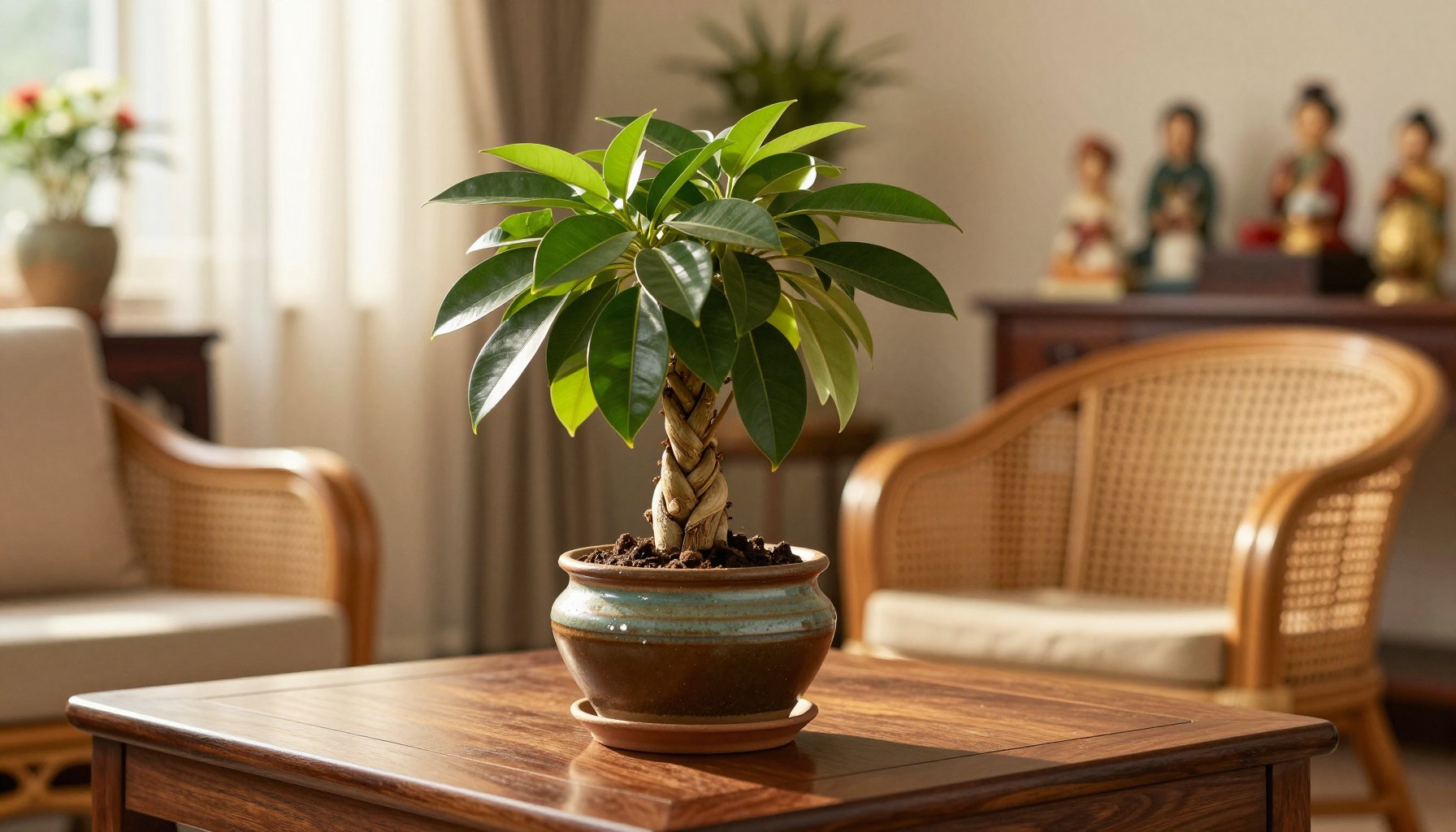Cây phát tài phát lộc để bàn trang trí văn phòng