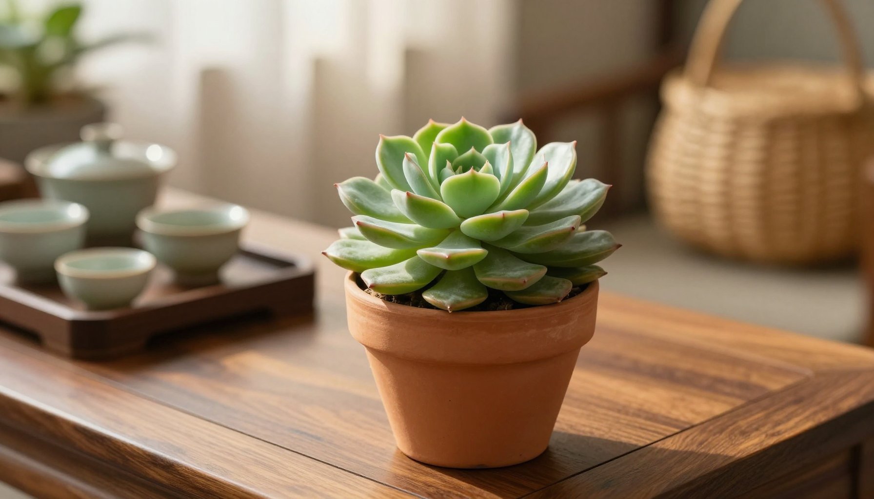 sen đá để bàn làm việc đẹp dễ trồng cho người mới bắt đầu