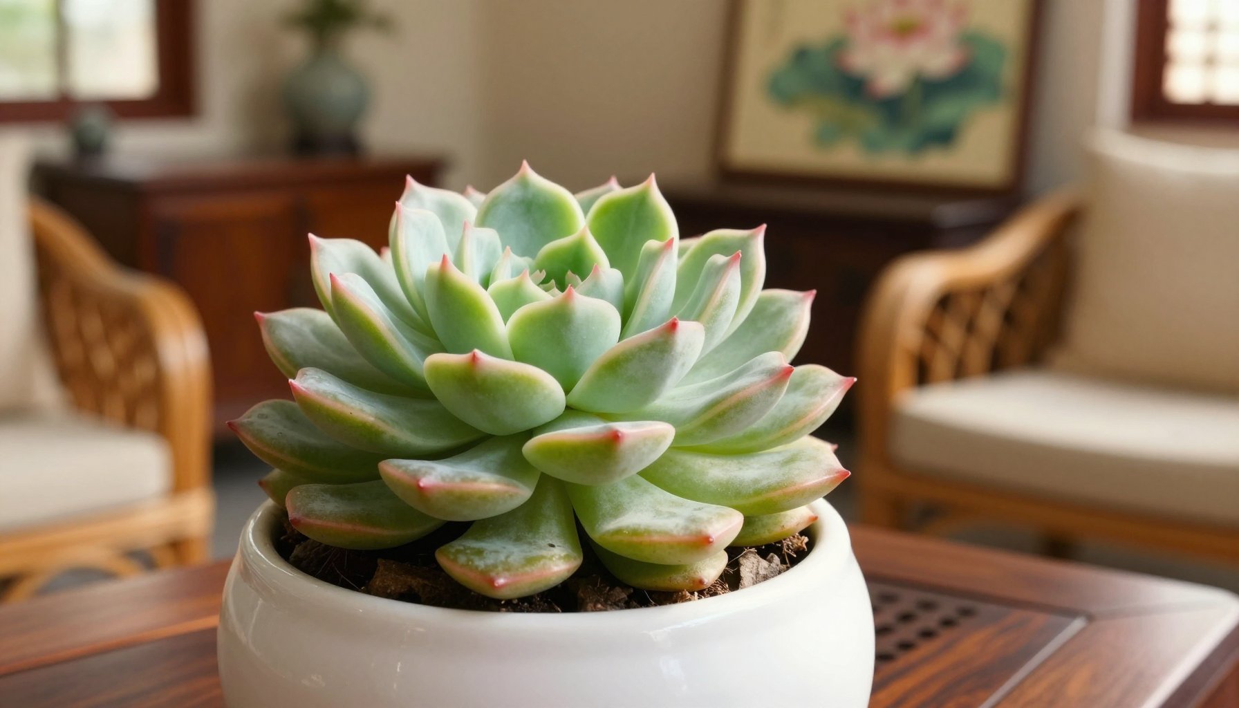Sen đá kim cương để bàn mọng nước trong như ngọc