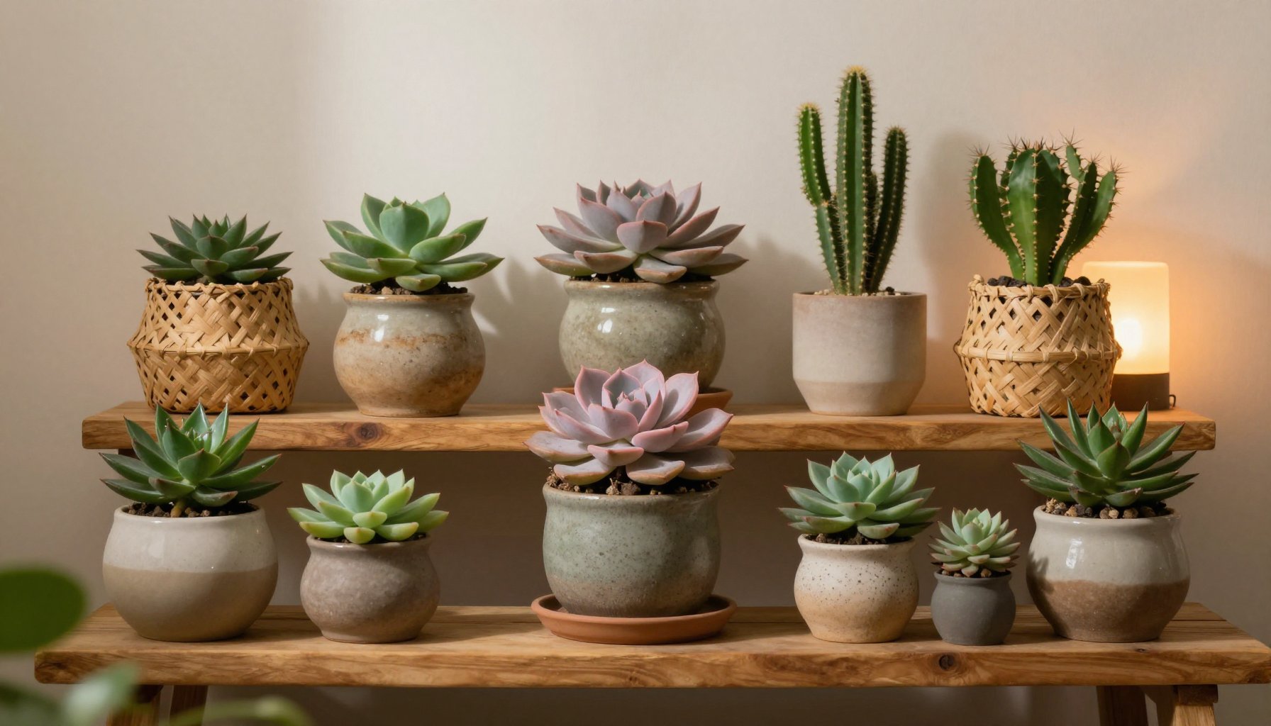 sen đá đô la hồng trang trí decor để bàn